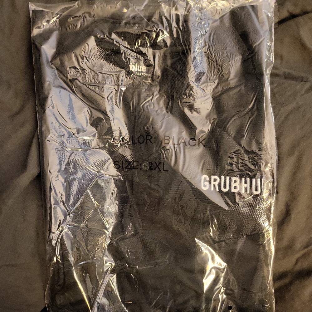 Grub Hub Black Short Sleeve Polo Shirt Men's 2XL (sealed)